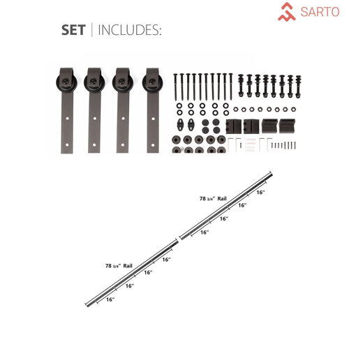 SARTODOORS Quadro Glass Barn Door with Installation Hardware Kit & Reviews Wayfair